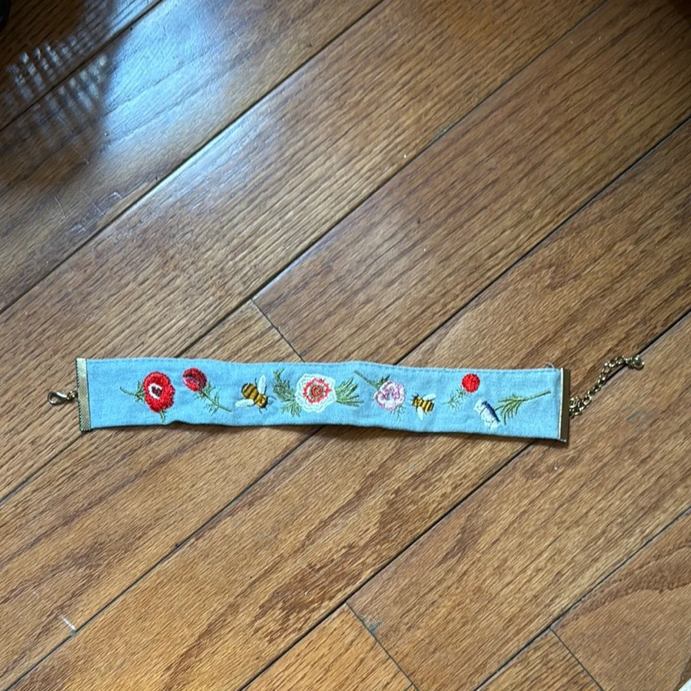 Floral and Bumblebee Embroidered Cottagecore Choker! (2 for $25, 3 for $30)